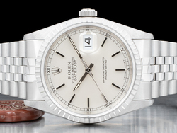 Rolex Datejust 36 Argento Jubilee 16220 Silver Lining 